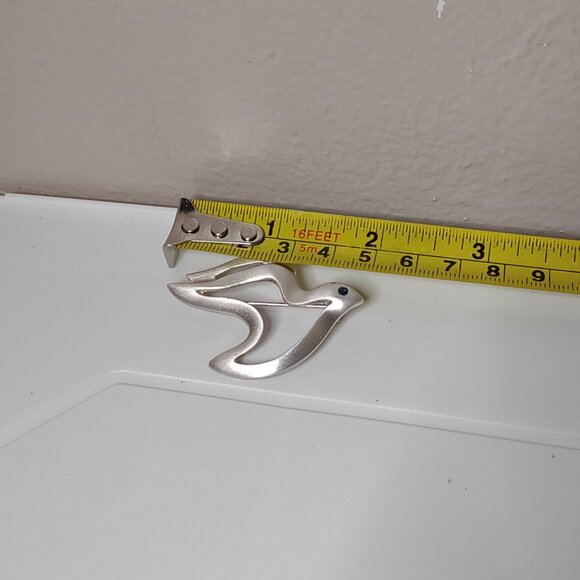 Silver Tone Metal Bird Brooch - Picture 4 of 8